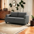 thumbnail image 2 of Furniliving 61.75”W Loveseat Sofa, 2 Seat Love Seat Sofa with Armrests, Comfy Couches for Living Room, Bedroom, Apartment and Office (Dark Gray), 2 of 9
