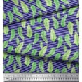 thumbnail image 2 of Soimoi Purple Cotton Poplin Fabric Stripe & Palm Leaves Decor Fabric Printed Yard 56 Inch Wide, 2 of 3