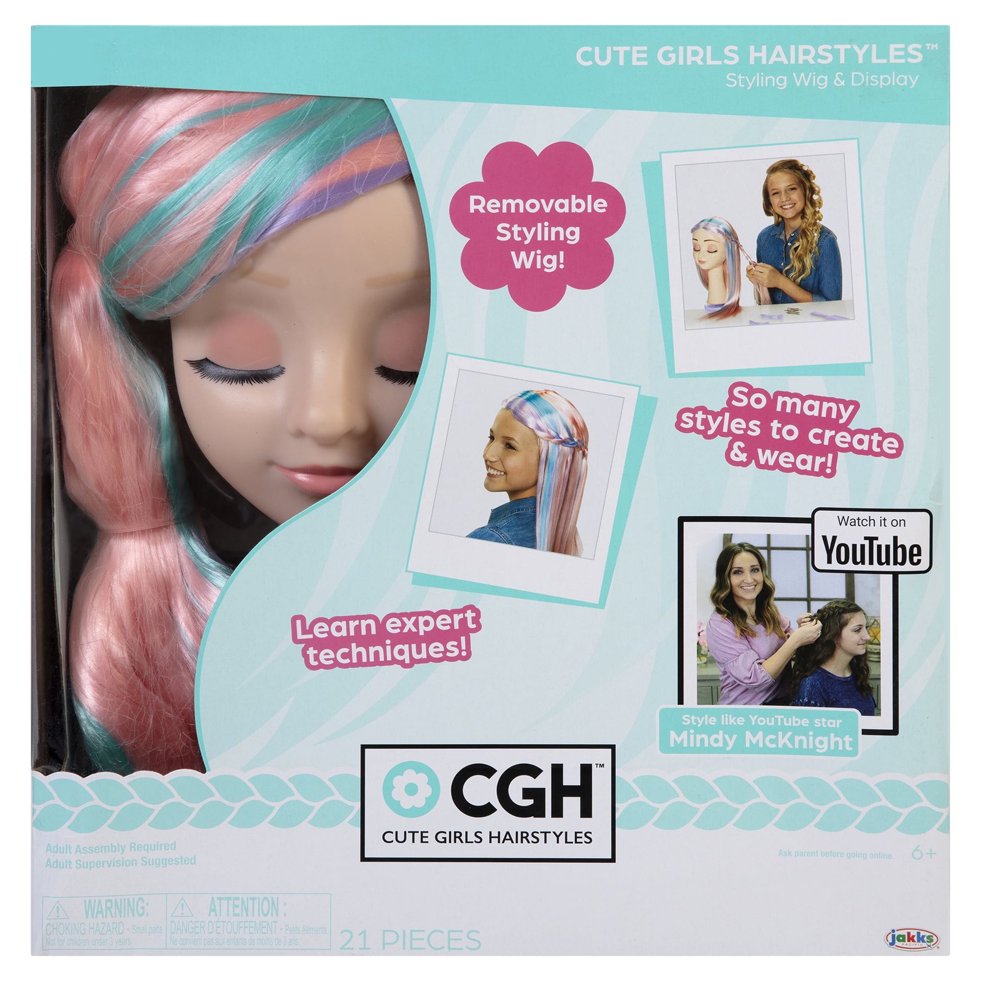 CGH Cute Girls Hairstyles! Wig with Styling Head - Straight Multi-Color Hair - image 4 of 10