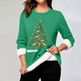 thumbnail image 2 of WEAIXIMIUNG Sweatshirts Femme Arbre de Noël Manches Longues Col Rond Poche Rembourré Pull Chaud, 2 of 5