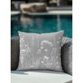 thumbnail image 4 of Outdoor Pillows Waterproof, Grey Spring Floral Bedding Throw Pillows with Insert for Couch Sofa Bed, Elegant Pastoral Flowers 16x16 Inch Pillowcases Decorative Camping Patio Pillow Set of 1, 4 of 8