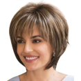 thumbnail image 1 of Women Real Natural Wig Ladies Short Straight Hair Bob With Bangs Full Wigs, 1 of 5