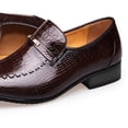 thumbnail image 4 of Men's Leather Shoes Classic Comfortable Retro Plain Toe Business Casual Loafers Work Shoes Oxfords Dress Shoes, 4 of 5