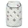 thumbnail image 2 of Urban Trends Ceramic Tall Cylindrical Lantern with Diagonal Design, 2 of 2
