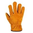 thumbnail image 3 of Guantes de trabajo de cuero Guante de jardinería de piel de vaca resistente para corte de madera/construcción/conducción/jardín para hombres y mujeres 1 par (dorado), 3 of 4
