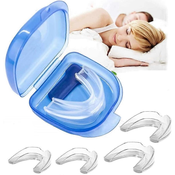 Protector bucal para el bruxismo (rechinar y apretar los dientes), protector bucal nocturno a medida con férulas blanqueadoras, 4 piezas de doble tamaño.
