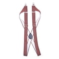 thumbnail image 2 of SGFCWSX Men's Dotted Elastic Suspenders, Casual Adjustable 4-Clip Formal Suspenders Wine, 2 of 4
