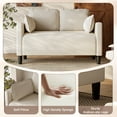 thumbnail image 3 of 48" Soft Corduroy Loveseat Sofa Couch with Soft Cushions and Side Storage Pocket, Sturdy Composite Board & Solid Wood Frame, High Rebound Sponge Sofa Couches for Living Room, Apartment, Beige, 3 of 6