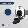 thumbnail image 6 of Five Oceans Flush-Mount Fishing Rod Holder 90-Degree Top Flange w/ Flip-up Cap, Open Base End Stainless Steel FO4498, 6 of 9