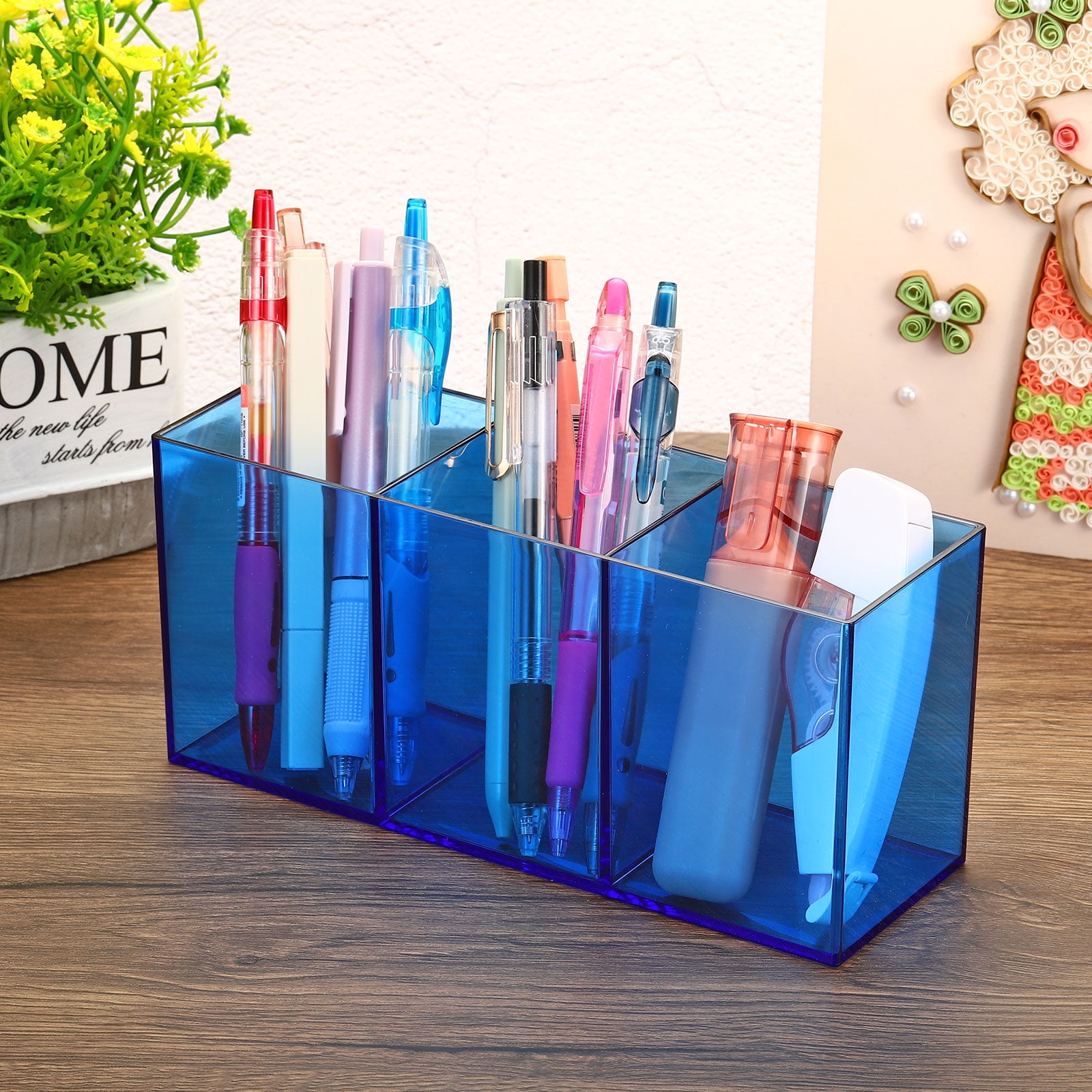 30+ DIY Pencil Holder Ideas You'll Want On Your Desk - Pillar Box Blue