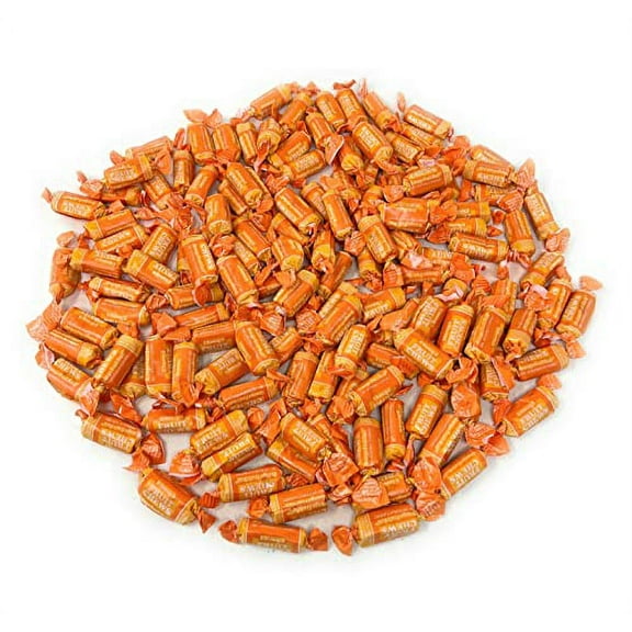 Orange Flavor Tootsie Roll Fruit Chews Bulk American Chewy Taffies Candy Individually Wrapped In Resealable Bag 2 Lb 130 pcs (32-Oz) - Made In USA