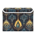 thumbnail image 7 of Yayeee Collapsible Cube Storage Bin with Lid Fabric Closet Decorative Basket with Handles, Navy Blue Art Pattern, 7 of 7