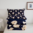 thumbnail image 5 of Manfei Jungle Bear Full Size Comforter Sets, Dreamy Animal Print Bedding Comforter Set, Navy Tan, Blue Reversible, 3-Piece, 1 Comforter and 2 Pillowcases, 5 of 7