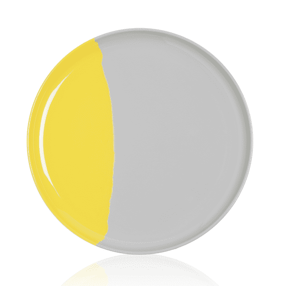 Thomas Fuchs Creative Melamine Side Plates, Set of 4, Gray/Lemon, Injection Molded, Durable, Dishwasher Safe, Chip and Break-Resistant, Kid-Friendly, Indoor/Outdoor Use
