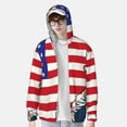 thumbnail image 2 of Balery American Astronaut Runs Forward Sudadera ligera de manga larga con capucha y protección solar UPF 50+ para hombre y mujer, ideal para pesca y running-Medium, 2 of 7