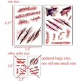 thumbnail image 3 of Horror realista falsa herida sangrienta puntada cicatriz costra impermeable tatuaje temporal pegatina Halloween mascarada broma accesorios de maquillaje-6 piezas, 3 of 5