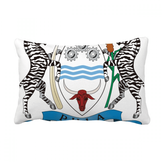 Botswana National Emblem Country Throw Pillow Lumbar Insert Cushion Cover Home Decoration