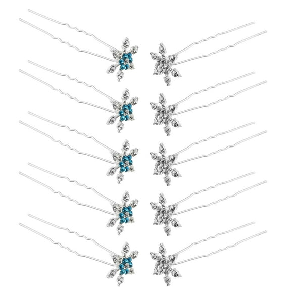 YSNOOWE 10Ud Pasadores De U Con Copos De Nieve En Metal Para Estilo