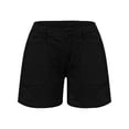 thumbnail image 5 of Women's High Waisted Denim Shorts with Patch Pockets Casual, 5 of 7