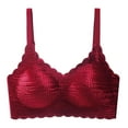 thumbnail image 1 of Birdeem Fashion Women Solid Color Golden Velvet Wavy Wireless Fixed Cup Gathering Daily Bra, 1 of 2
