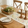 thumbnail image 4 of Easter Table Runner, Spring-Themed Design with Rabbits and Easter Eggs, 33*120cm Linen Material Table Runner, Durable and Washable, Perfect for Easter Home Dining Table Decoration, A, 1pc, 4 of 6