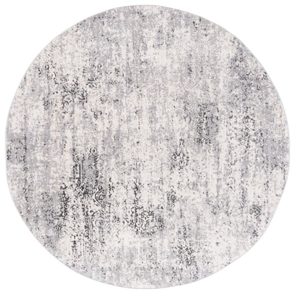 SAFAVIEH Lagoon Regena Abstract Area Rug, Ivory/Grey, 6'7" x 6'7" Round