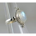 thumbnail image 3 of Navya Craft Rainbow Moonstone Oval 925 Sterling Silver Handmade Women Statement Ring Size 6.0, 3 of 4