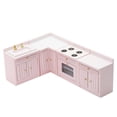 thumbnail image 3 of Trayknick 1/12 Mini Doll House Kitchen Play Cabinets Cooking Table Sink Counter Model Toy, 3 of 13