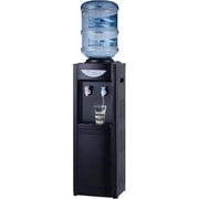 5 Gallon Top Loading Hot/Cold Water Cooler Dispenser with Child Safety Lock & Storage Cabinet, Removable Drip Tray for Kitchens, Indoor Home Office Use Black