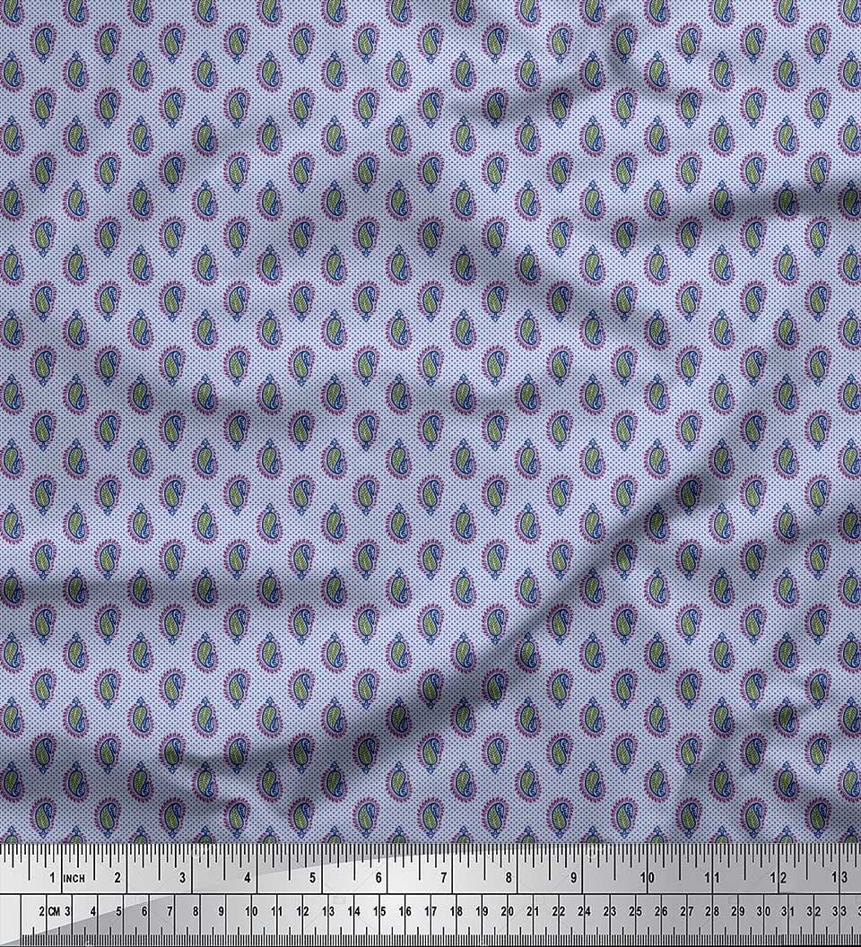 Soimoi Rayon Fabric Dot & Paisley Small Print Sewing Fabric Yard 56 Inch Wide