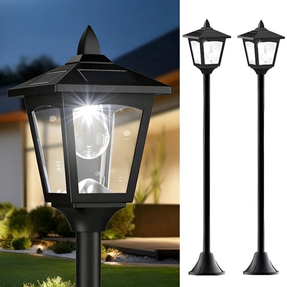 2-Pack Solar Lamp Post Lights, 40'' Outdoor Waterproof LED with Dusk to Dawn Sensor for Garden, Patio or Driveway