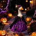thumbnail image 4 of 23in Pumpkin Wizard Witch Goose Porch Outfit with Hat & Dress,Halloween Costume Set for Yard Garden Patio Outdoor Statue Decor Display Gift, 4 of 8