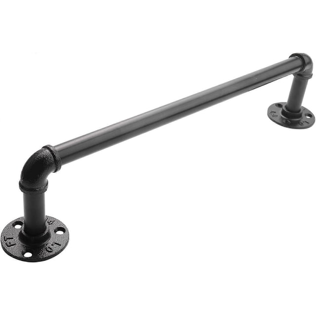 Toallero industrial vintage de metal negro - Accesorios de baño s202412241397