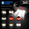 thumbnail image 4 of Linterna frontal recargable, paquete de 2, linterna frontal LED para exteriores recargable, 1100 lúmenes, luz blanca roja superbrillante, impermeable, sensor de movimiento, 8 M, 4 of 5
