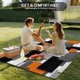 thumbnail image 4 of Burnt Orange Black Geometric Outdoor Rug for Patio/Deck/Porch, Non-Slip Large Area Rug 3 x 5 Ft, Modern Abstract Art Block Indoor Outdoor Rugs Washable Area Rugs, Reversible Camping Rug Carpet Runner, 4 of 8