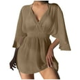 thumbnail image 1 of Wraps, Robe de Plage en Dentelle Crochetée Col en V pour Maillot de Bain, 1 of 4