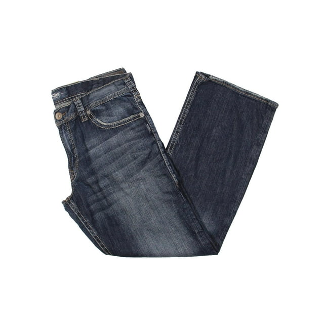 Silver Jeans Co. Mens Zac Denim Relaxed Fit Straight Leg Jeans Blue 38/32
