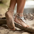 thumbnail image 6 of GKNET 1x Silver Boho Gypsy Coin Anklet Ankle Bracelet Foot Chain Ladies Delicate Jewelry J, 6 of 9