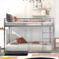 thumbnail image 2 of Harper & Bright Designs Full Over Full Metal Bunk Bed, Heavy Duty Low Bunk Bed with Safety Guard Rails and Ladder, 2 of 8