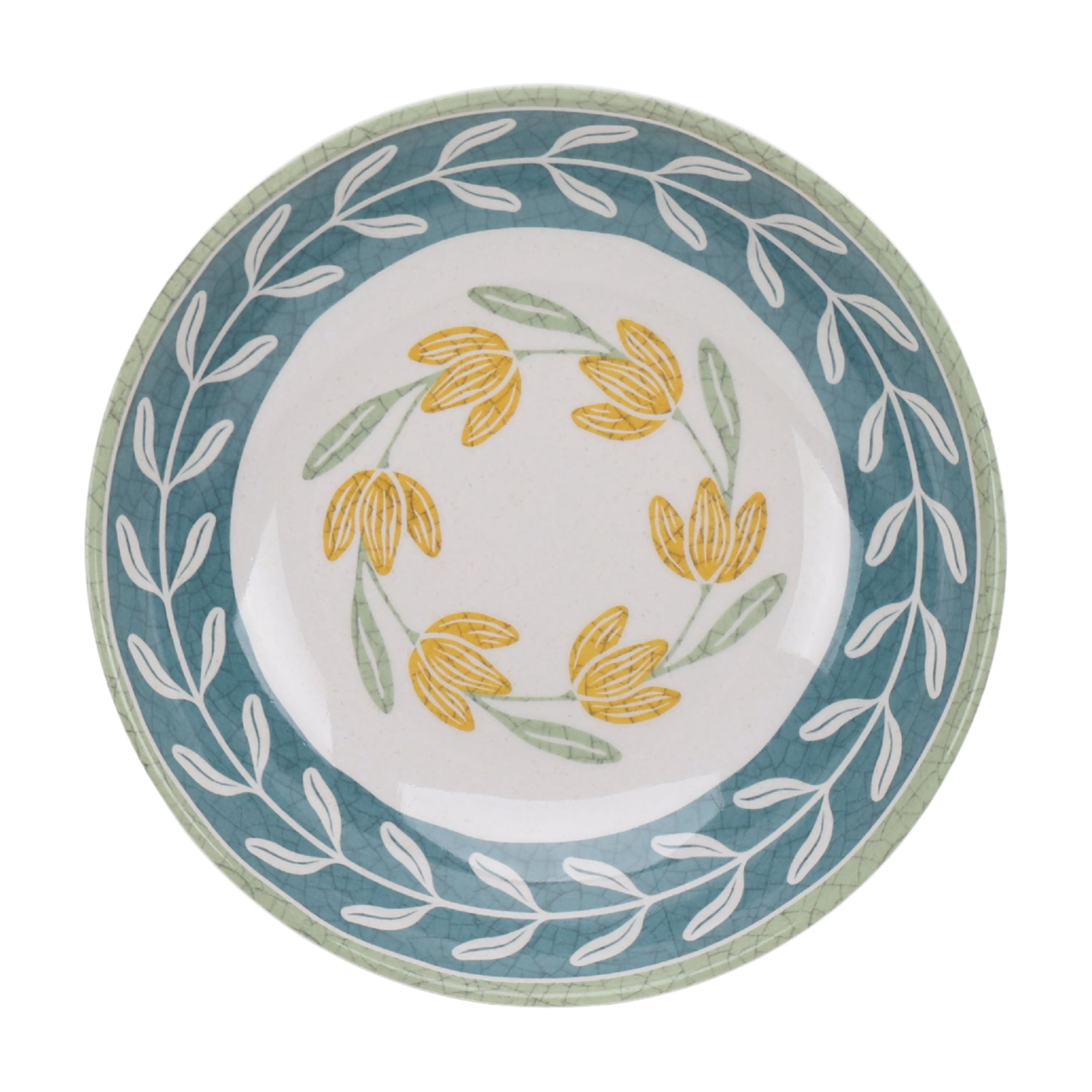 (2 pack) Better Homes & Gardens Floral Green Dinner Bowl Set, 4-Pack