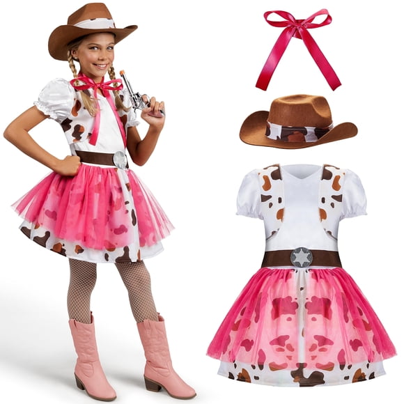 Disfraz de vaquera Spooktacular Creations para niñas de 5 a 7 años