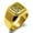 Gold, variant on Stainless Steel Letter H Initial Floral Box Monogram Engraved Engraved Square Flat Top Biker Style Polished Signet Ring