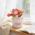 thumbnail image 3 of Low-Maintenance Artificial Flower Bonsai with Ceramic Vase, Potted Floral Decor for Home Office Desk Easter Decor, Stylish Shelf Decoration and Table Centerpiece Easter Display, 3.1*2.5in, B, 3 of 6