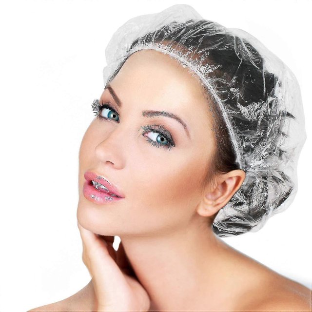 100 gorros de ducha desechables. Gorro de baño elástico, impermeable y grueso. Gorros para el cabello para mujeres, spa y hogar - Suzuki