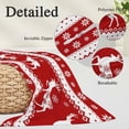 thumbnail image 2 of Christmas Elk Pillow Covers, Linen Long Throw Pillow Case, Xmas Snowflakes Vintage Red Geometric Art Holiday Pillow Protector Decorative Cushion Cover for Living Room/Bedroom 20" x 30", 2 of 8