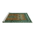 thumbnail image 2 of Ahgly Company Machine Washable Indoor Rectangle Persian Turquoise Blue Traditional Area Rugs, 6' x 9', 2 of 4