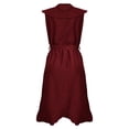 thumbnail image 4 of Pavied Robe Maxi Robe Maxi Décontractée pour Femmes Col en V Manches Courtes Robe Longue à Volants Robe d'Été Robes pour Femmes Articles en Liquidation Rouge 3 TG, 4 of 5