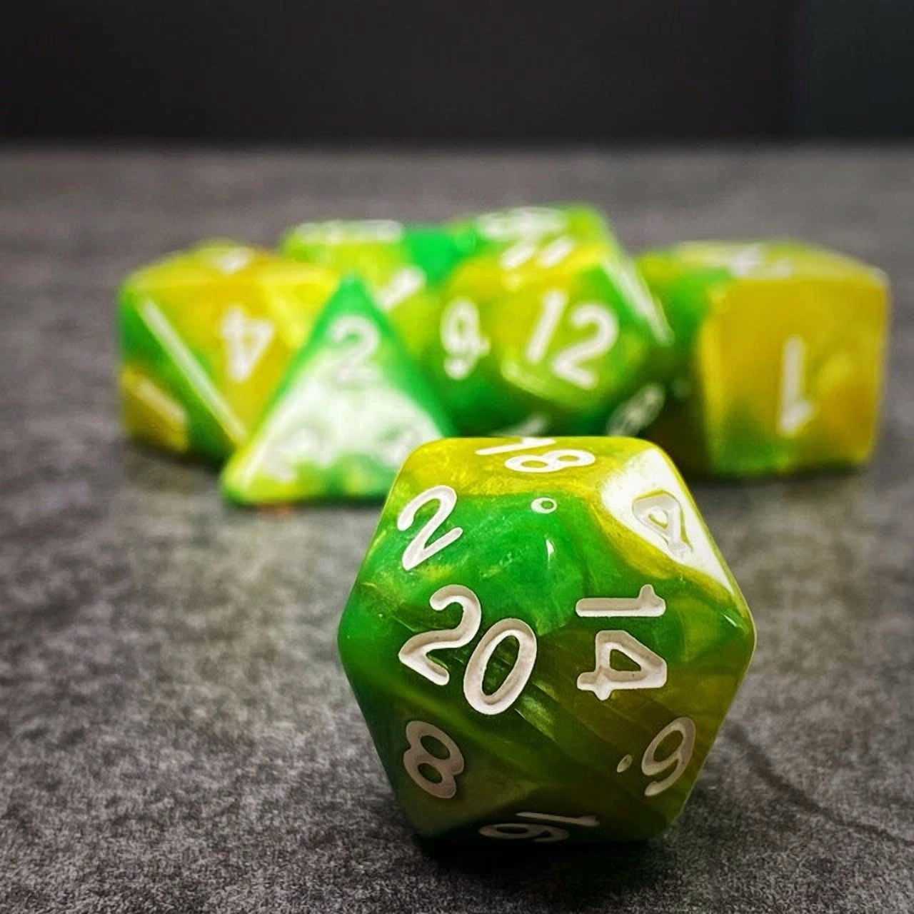PRIME- Sage'S Stones - Grn/Lime Acrylic Polyhedral Dice Set Rpg Dnd Dungeons Dragons