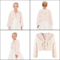 thumbnail image 2 of Girls Faux Furs Dress Coat Princesses Cape Winter Elegant Long Sleeve Cardigan for Winter Elegances Gray XL, 2 of 4