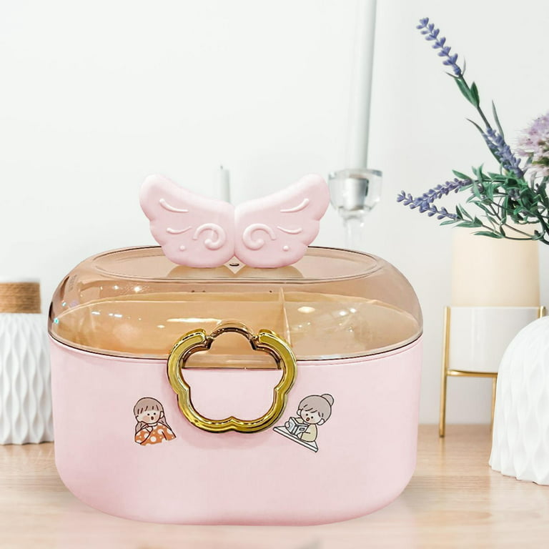 1pc Pink Three-Layer Hair Accessories Storage Box For Hair Ties, Hair Clips,  Headbands, And Other Jewelry